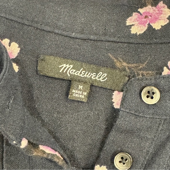 Madewell Black Long Sleeve blouse size Medium - Picture 3 of 6